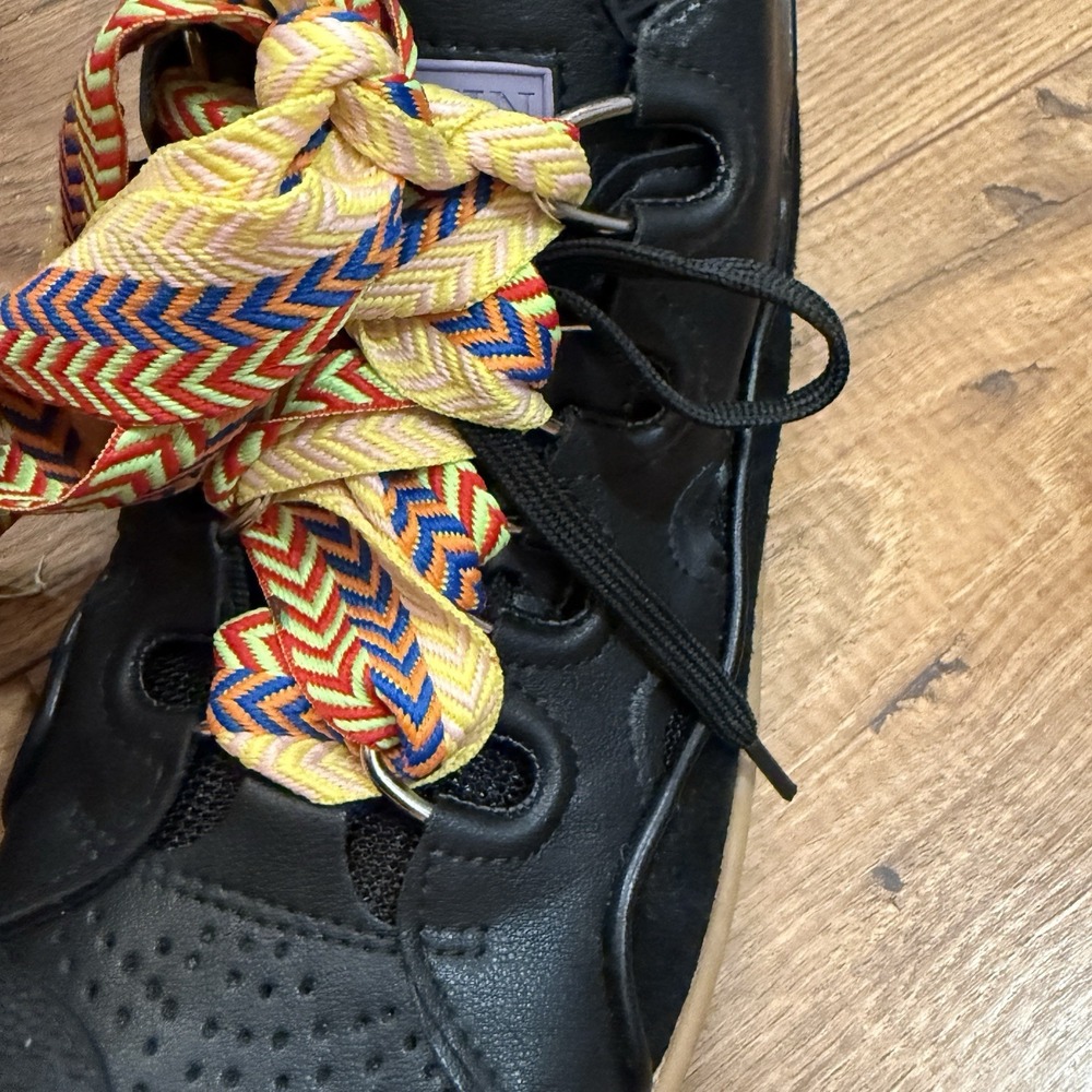 Lanvin Paris Curb Men's Sneakers Black Multi Jumbo Laces Size 44 US 11 Lace Up - Picture 8 of 10